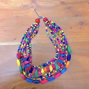Women’s Chunky Layered Wooden Statement Necklace